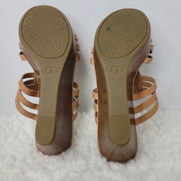 UGG Mattie Women's Shoes Size 8 Brown Woven Le Wedge Platform Sandal - Picture 8 of 8
